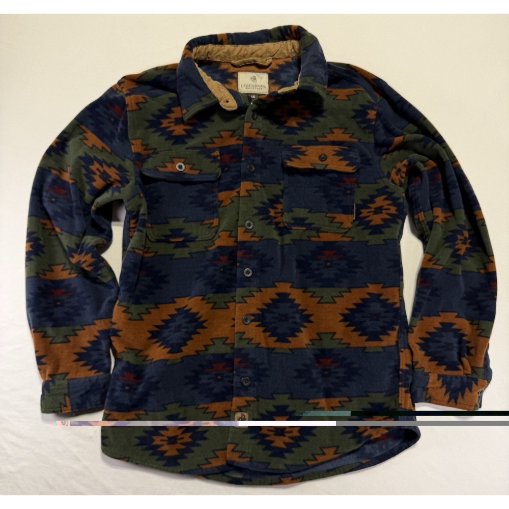 Legendary Whitetails Aztec Fleece Shirt Jacket Large Button Front Southwest